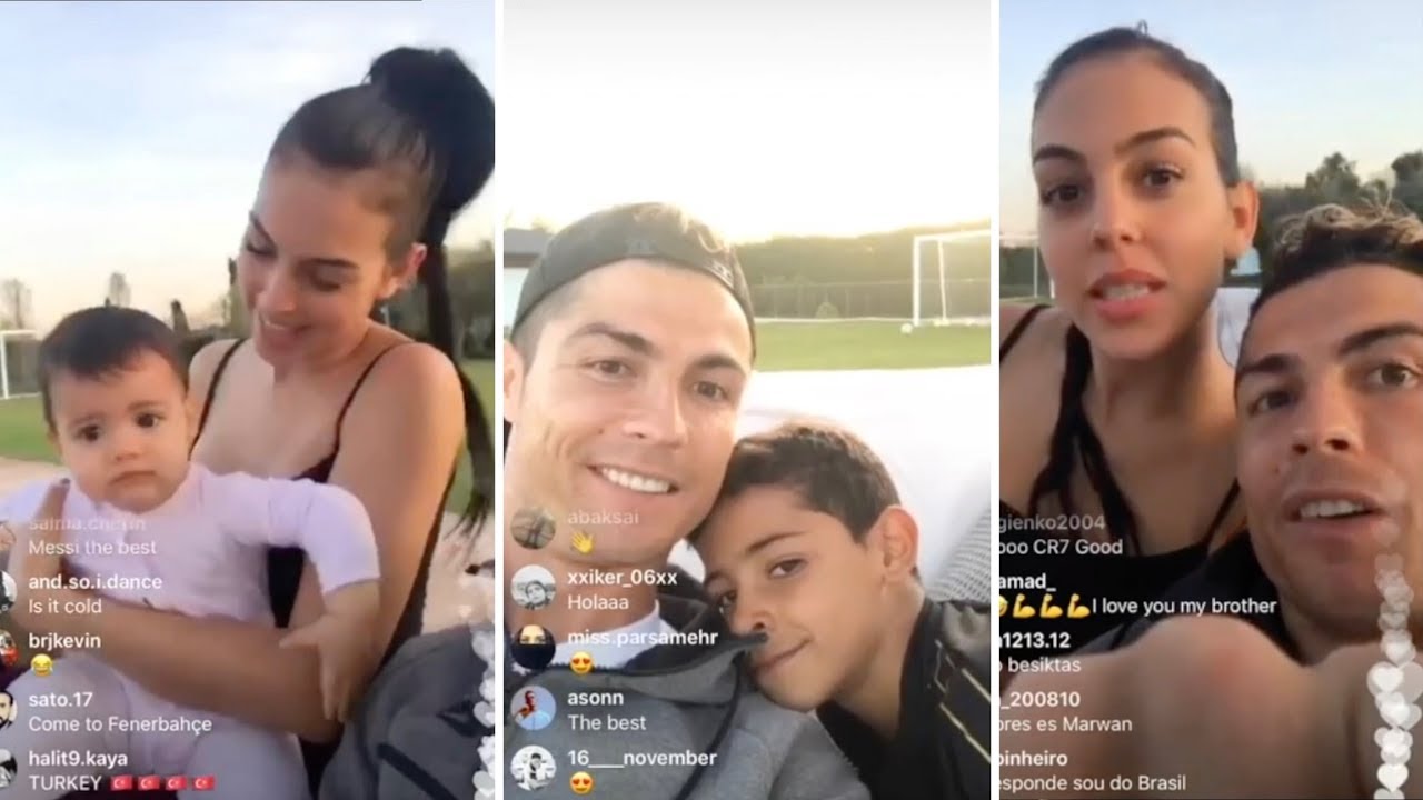 Cristiano Ronaldo VIDEO with fiancée Georgina and children Eva and CR7 Jr - YouTube