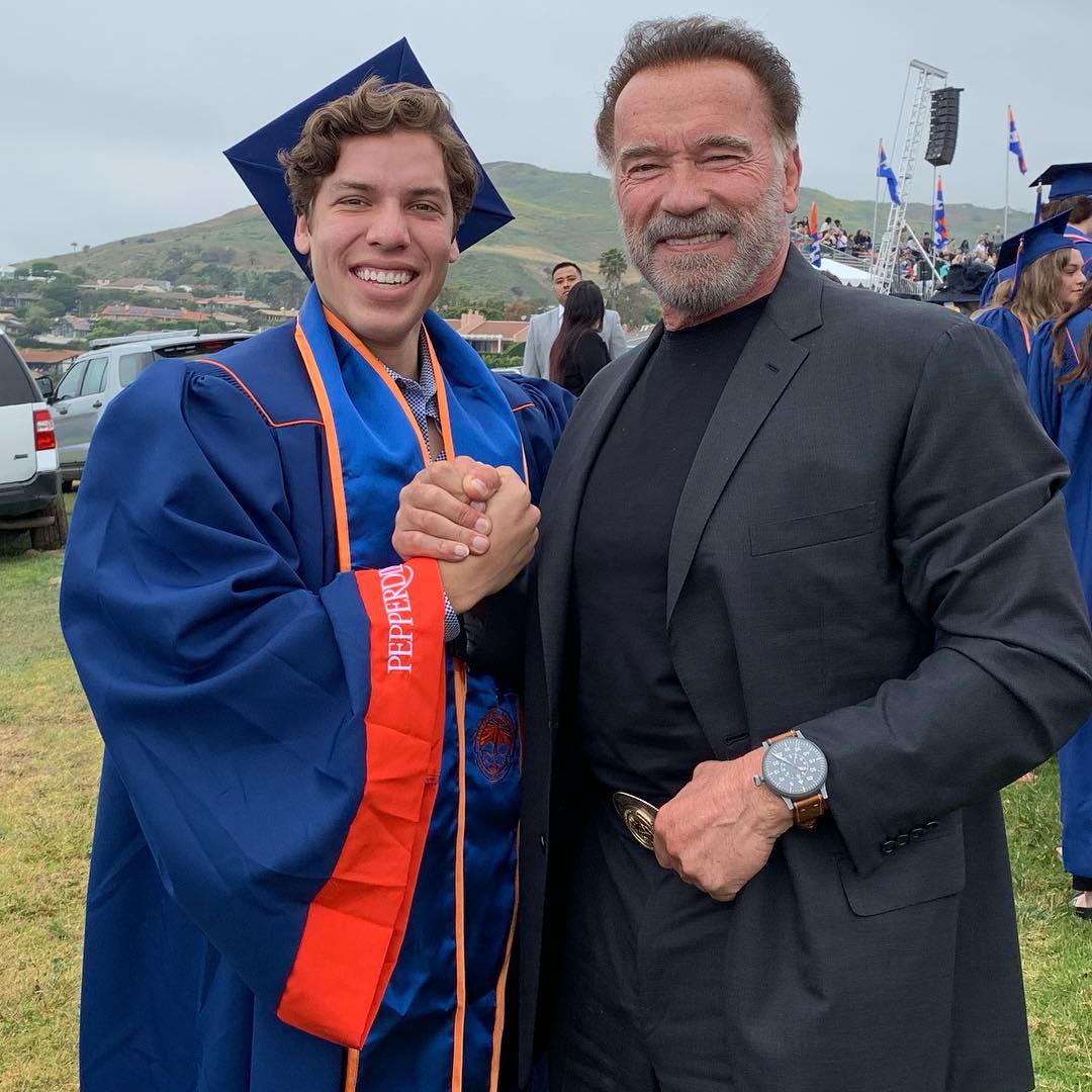Arnold Schwarzenegger on Instagram: “Congratulations Joseph! Four years of hard work studying business at Pepperdine and today is your big day! You have earned all of the…”