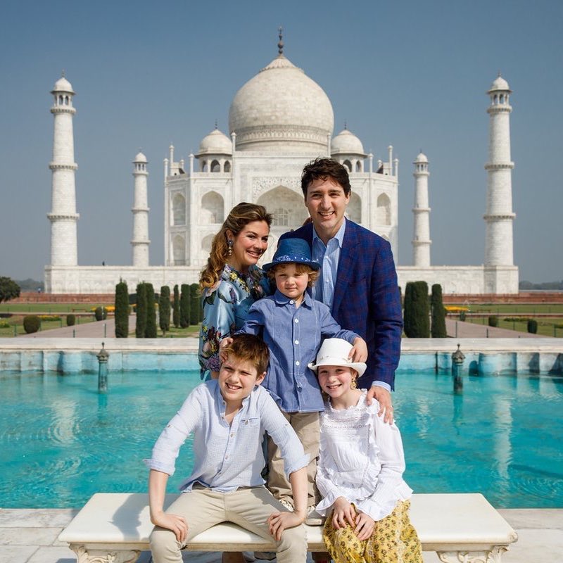 Justin Trudeau on Instagram: “I was about Xav's age when I first visited the Taj Mahal almost 35 years ago... and it's amazing to be back with him & the family on Day 1…”