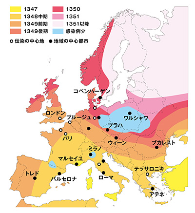 黒死病（ペスト）でヨーロッパの人口の3分の1が命を落とした