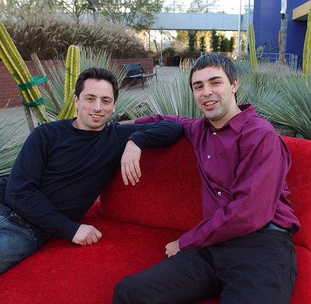 Googleの共同創業者、セルゲイ・ブリン氏（左）とラリー・ペイジ氏