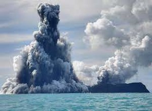 海底火山が噴火した直後の様子