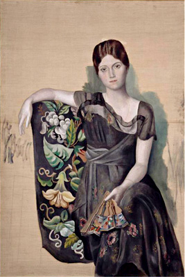 ピカソの最初の妻となる、ロシアのバレエダンサー、オルガ・コクルヴァの肖像画