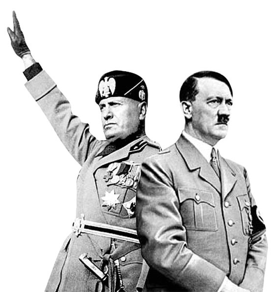 「人種思想」「宗教」「結末」などに違いがあるムッソリーニとヒトラー