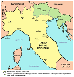 1943年9月、ドイツ占領下のイタリア傀儡政権「サロ共和国」を担当したムッソリーニ