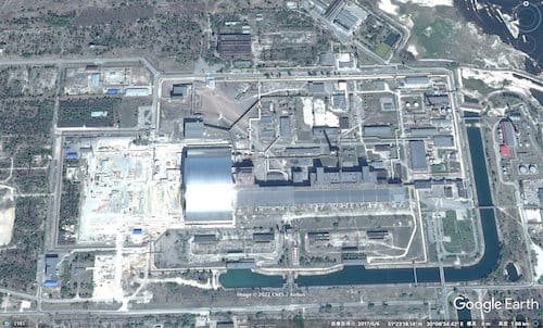 チェルノブイリ原発の現在を上空から見た写真
